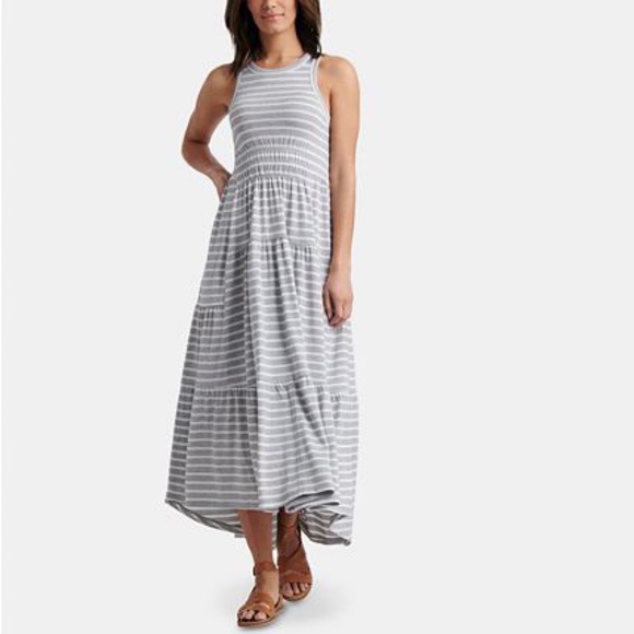 NWT Lucky Brand Sleeveless Gray Maxi Dress 2X - Picture 2 of 8